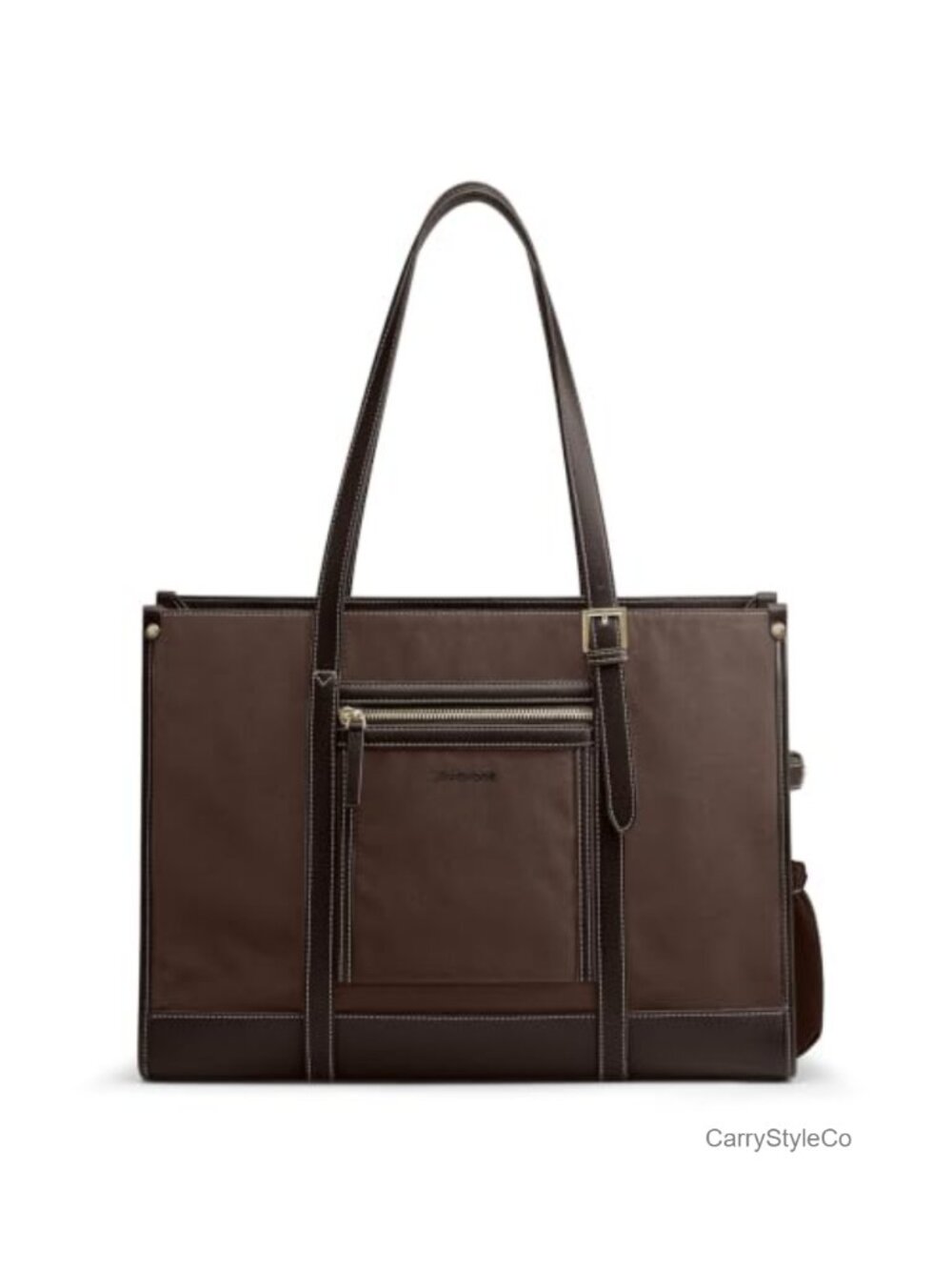 15.6 Inch Laptop Tote Bag Canvas Leather Patchwork Briefcase